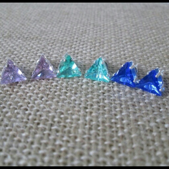 Lavender Aquamarine and Royal Blue Stud Bundle