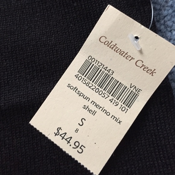 New Coldwater Creek black or olive green Merino mix small tank - Picture 2 of 2