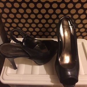 Classic black peep toe shoe