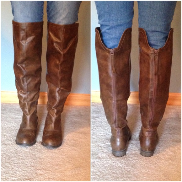 Brown over the knee boots