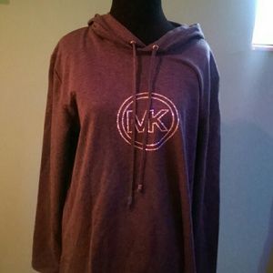 Michael kors gray hooded sweater with sparkle