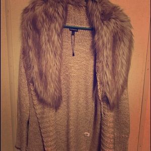 Express faux fur sweater