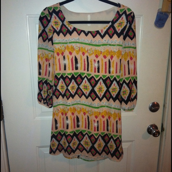 Open back light printed pink dress/shirt