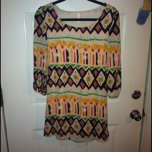 Open back light printed pink dress/shirt