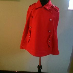 Michael kors red wool cape