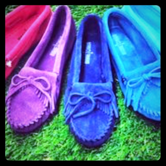Minnetonka Shoes - Minnetonka blue suede moccasins