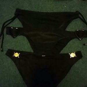 Trio of black bikini bottoms