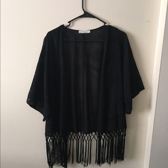 Black lace Kimono