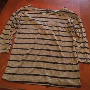 Stripped blue and grey  quarter sleeve shirt