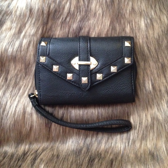 Icing Black Faux Leather Wristlet - Picture 1 of 4