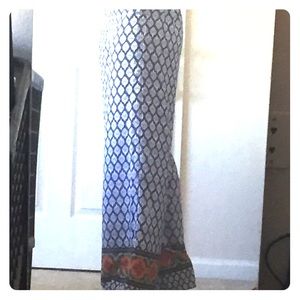 Bright patterned silky palazzo pants