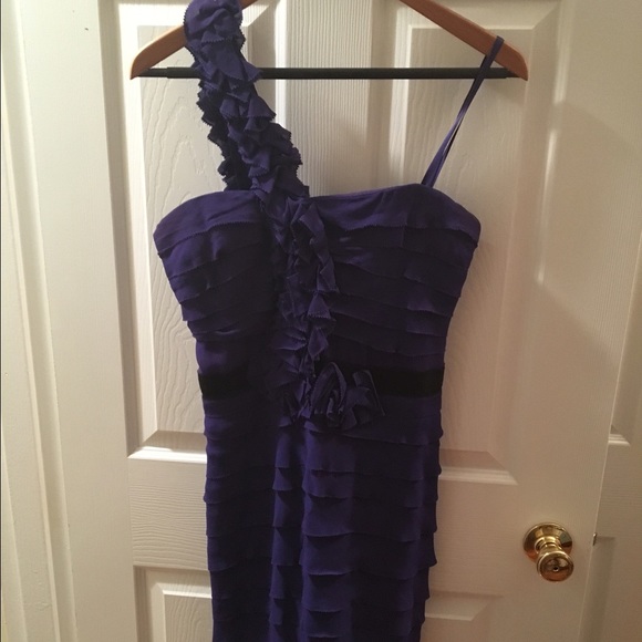 One-Shoulder Pleated Cocktail Dress