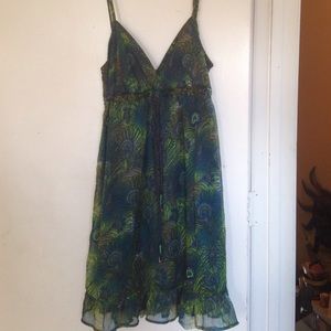 Peacock print Sundress