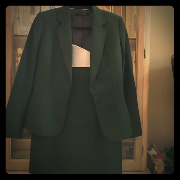 Emerald green skirt suit