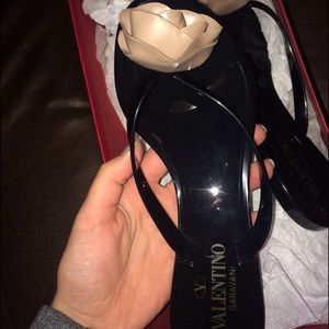 Valentino Rose Jelly Thong Sandals