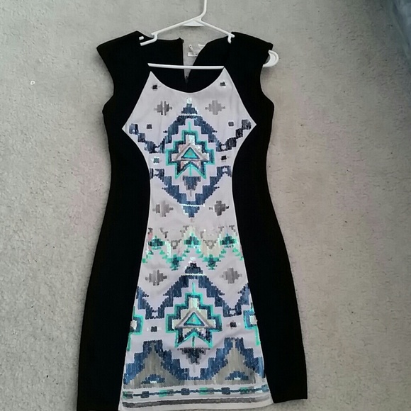 Aztec fitted dress (stretchy material)