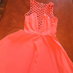 Pink cute fit and flare dress