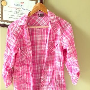 Pink plaid shirt 💕