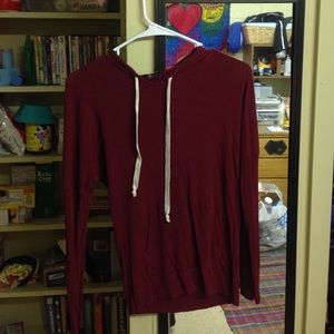 Maroon hooded pullover