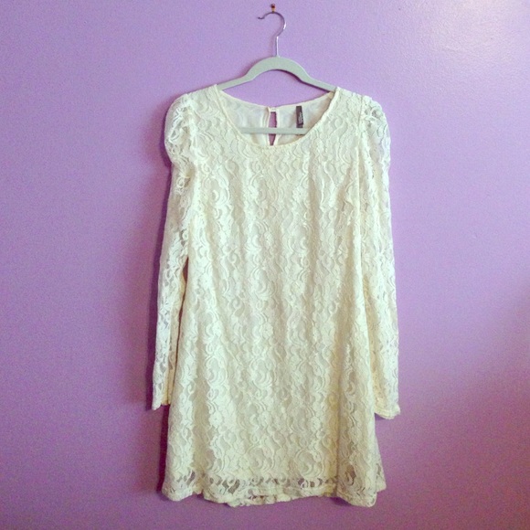 Charlotte Russe Ivory Lace Mini Dress - Picture 1 of 4