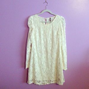 Charlotte Russe Ivory Lace Mini Dress