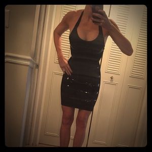 FCUK bodycon/bandage black dress