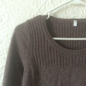 Brown sweater dress with pockets