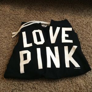 Love Pink deep V hooded sweatshirt