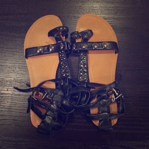 Black gladiator sandals