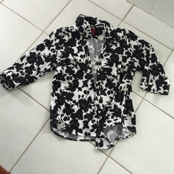 212 Collection 3/4 Sleeve Button-Down Shirt