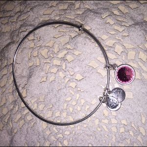October birthstone charm bangle