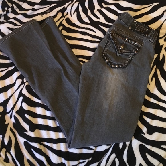 😎 Leather and stud Antique Rivet jeans! 😎 - Picture 2 of 4