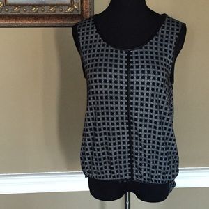 Max Studio Sleeveless Top with Faux Leather Trim