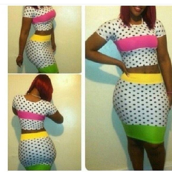 Two piece polka dots