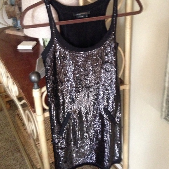 Bcbg black tuxedo pants with long sequin top - Picture 3 of 4