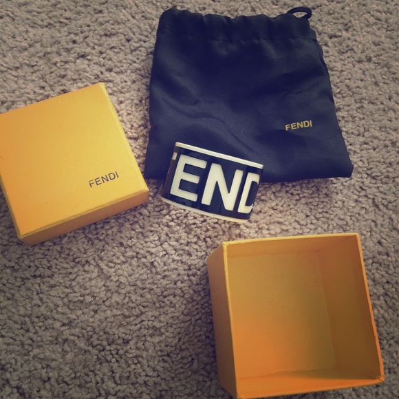 Authentic rare plastic logo fendi bangle bracelet