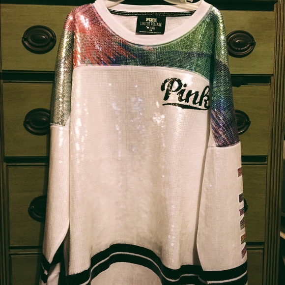 PINK limited edition sequin crew - Picture 1 of 4