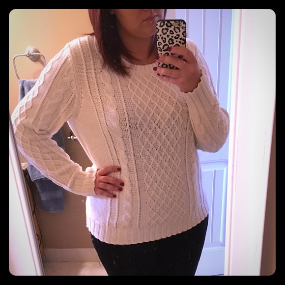 White knit sweater