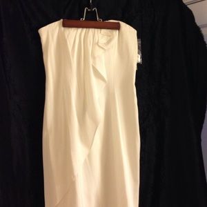 Strapless cream silk dress