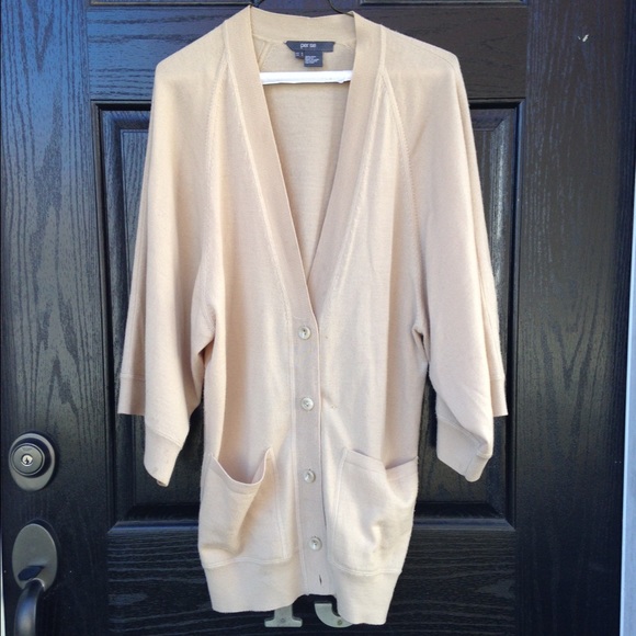 Per Se Sweaters - Tan button up cardigan