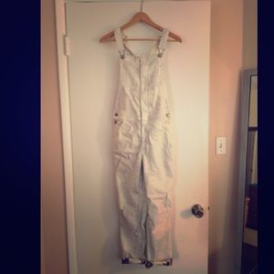 White floral overals