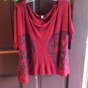 Deb's cute, red, felt, skull shirt!
