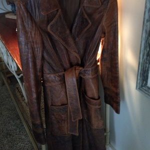 Bcbg leather trench coat