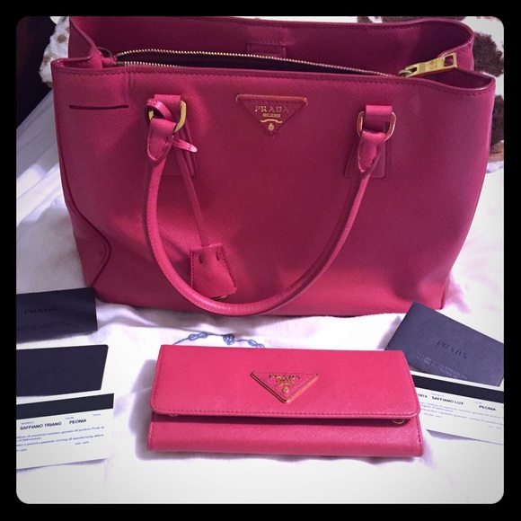 Prada Peonia Handbag & Wallet Set