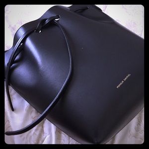 Mansur Gavriel Mini Bucket Bag Blu/Black