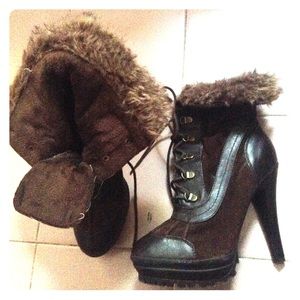 Brown heeled  booties
