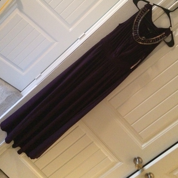 Purple embellished gown