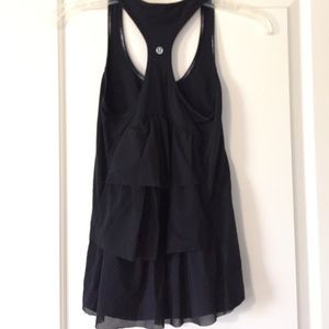 Black ruffle back Lululemon tank