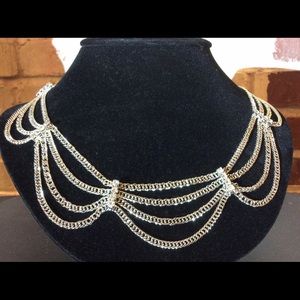 Scalloped Crystal & Silvertone Necklaces