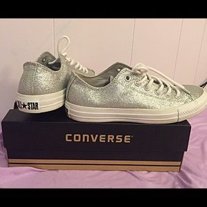 Sparkly, Silver Converse